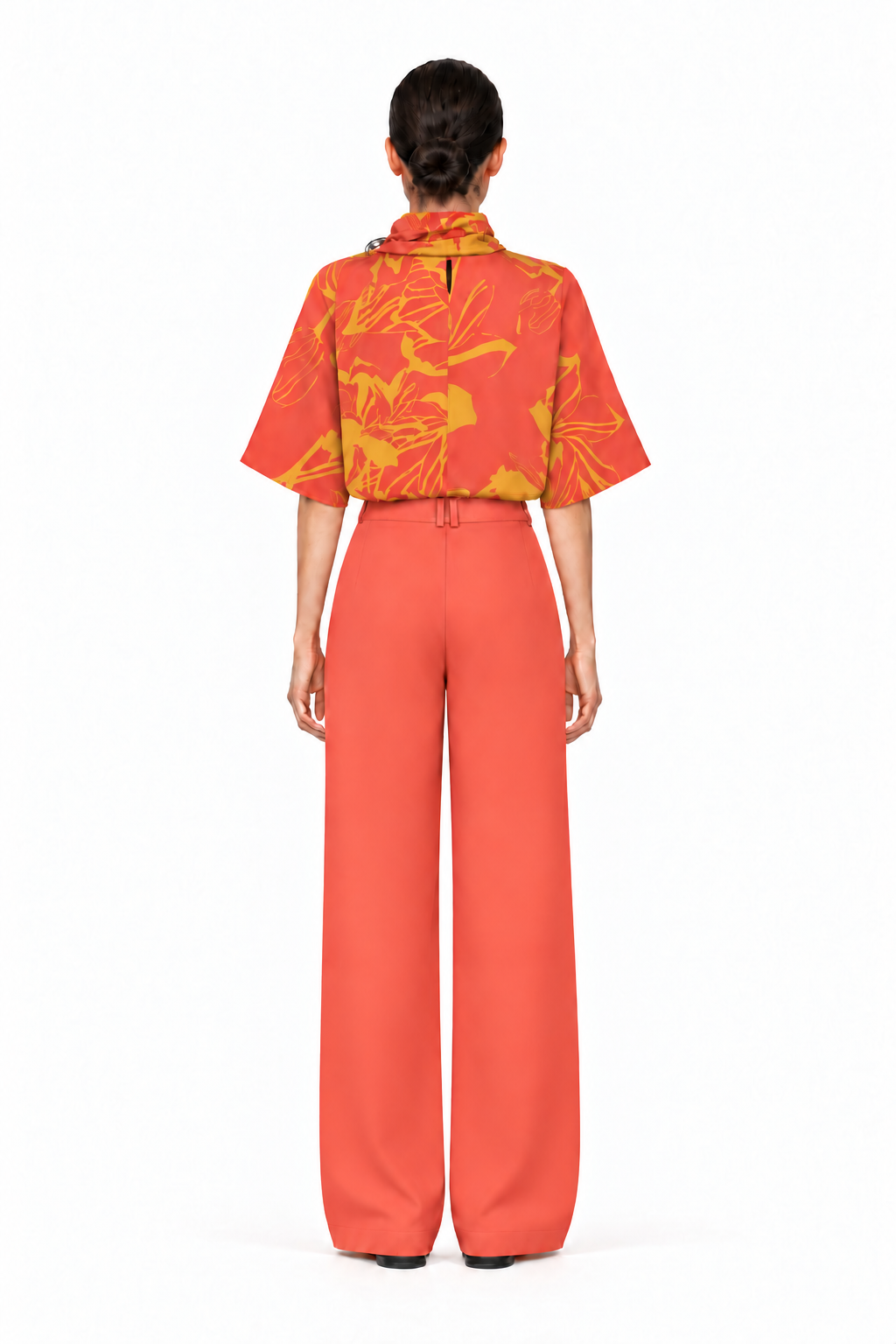 CLASSIC CORAL PLEATED PANTS