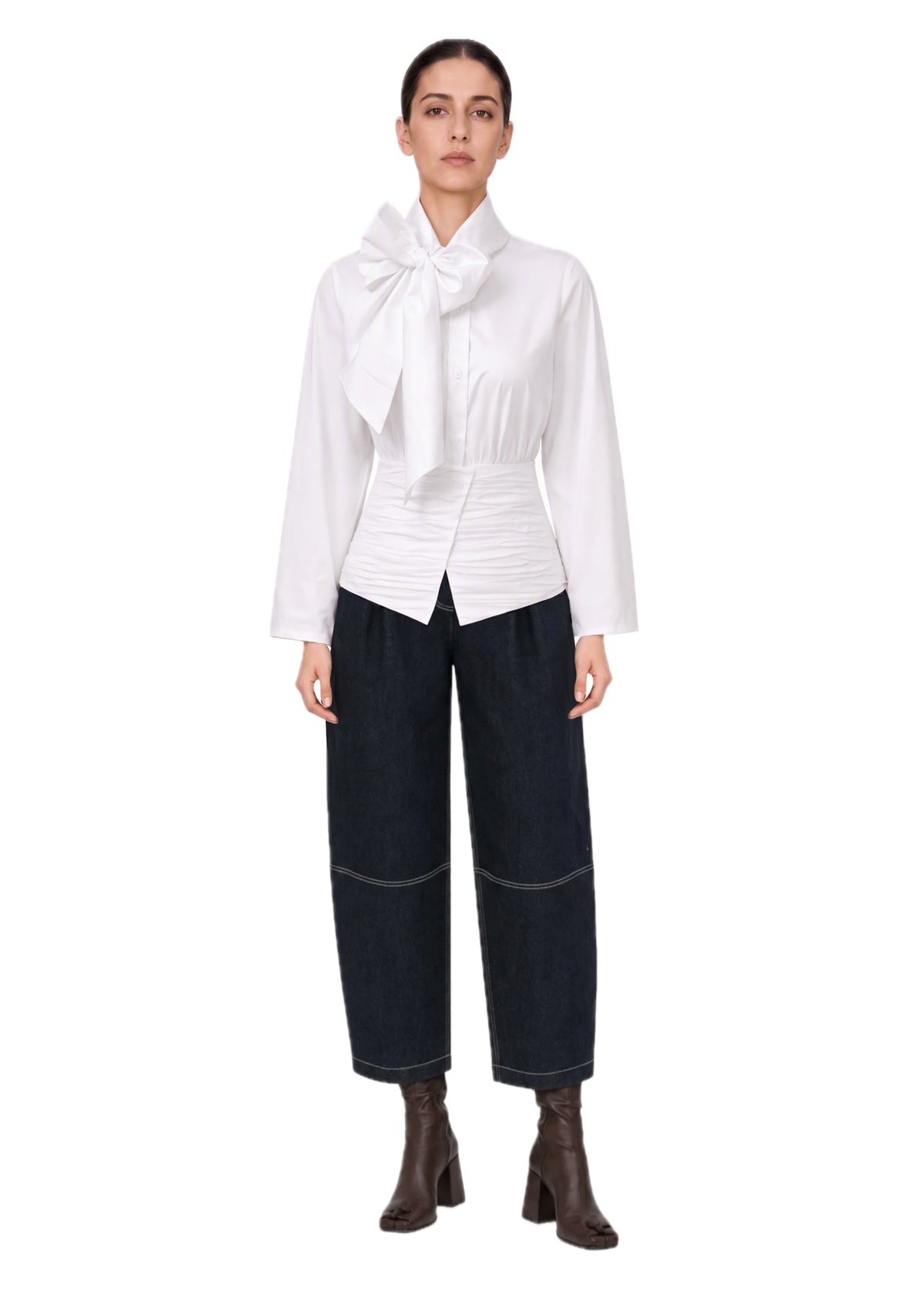 DILARA WHITE SHIRT WITH BATWING SLEEVES