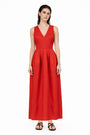 SLEEVELESS RED BALLOON DRESS