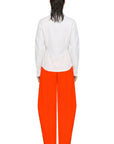 POSITANO WHITE SHIRT WITH GEOMETRICAL SILHOUETTE