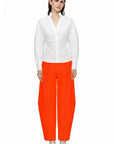 POSITANO WHITE SHIRT WITH GEOMETRICAL SILHOUETTE