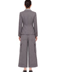 GREY GABARDINE CARGO PANTS