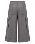 GREY GABARDINE CARGO PANTS