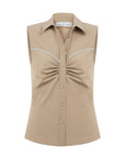 LIPARI BLOUSE WITH TOPSTICHING DETAIL