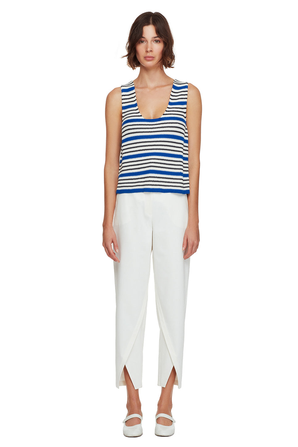 Marine Striped Cotton Knit Tank