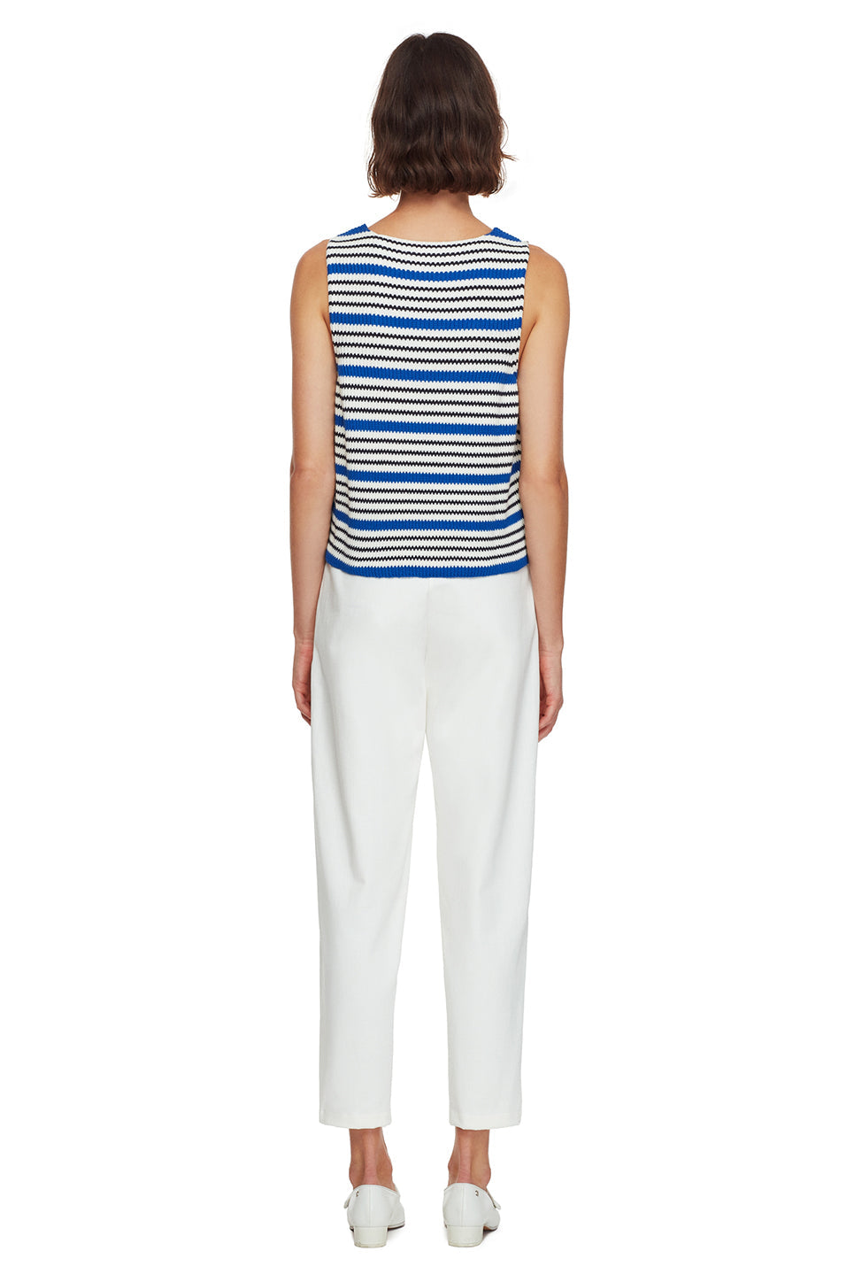 Marine Striped Cotton Knit Tank