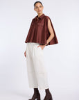 WHITE DENIM CONIC PANTS
