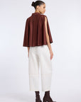 WHITE DENIM CONIC PANTS