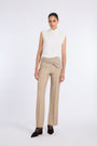 WHITE LALE BLOUSE WITH DRAPED NECKLINE