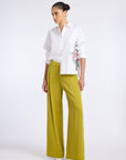 CLASSIC OLIVE PLEATED PANTS