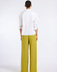 CLASSIC OLIVE PLEATED PANTS