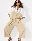 ULTRA WIDE LEG PANTS WITH PLEATS