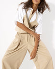 ULTRA WIDE LEG PANTS WITH PLEATS