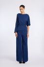 WIDE LEG INDIGO PANTS