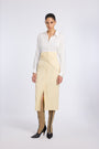 SCARF DETAILED BUTTER YELLOW SKIRT