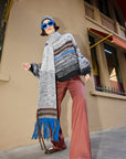 MOHAIR STRIPED WOOL SWEATER