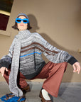 MOHAIR STRIPED WOOL SWEATER