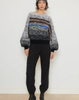 MOHAIR STRIPED WOOL SWEATER