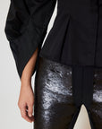 SEQUIN PATCH PANTS