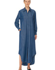 SHIRTDRESS WITH ADJUSTABLE BACK DECOLLETAGE