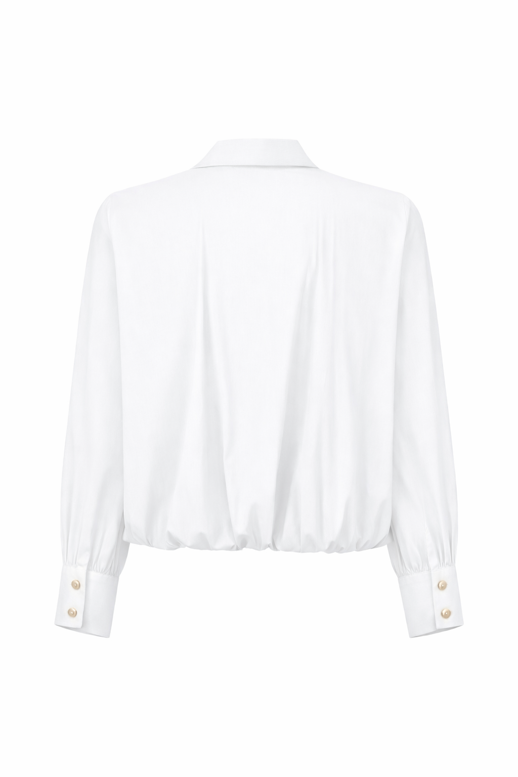 ORTANCA GATHERED WHITE SHIRT