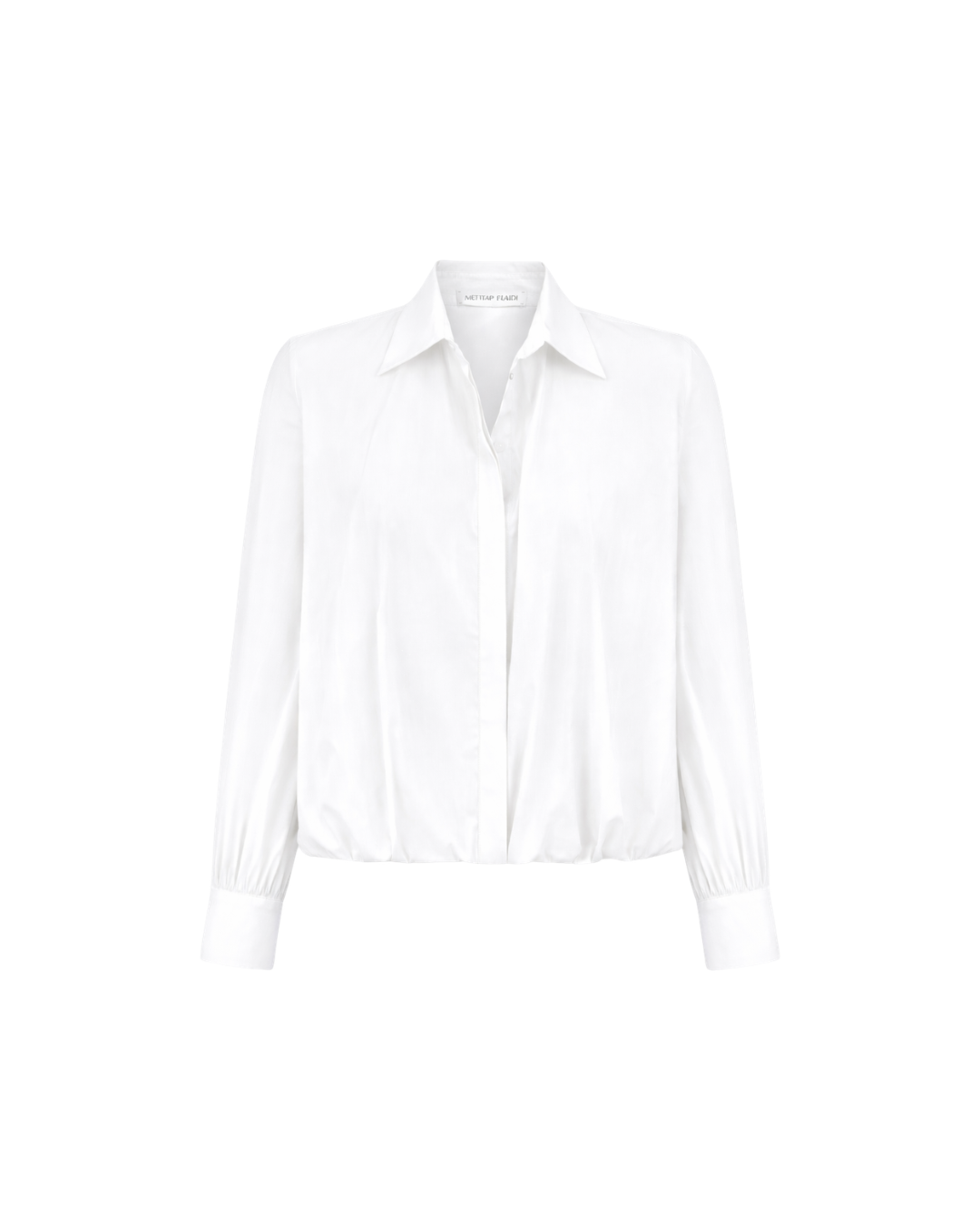 ORTANCA GATHERED WHITE SHIRT