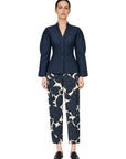 NAVY FLOWER PRINT PANTS