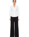 POSITANO WHITE SHIRT WITH GEOMETRICAL SILHOUETTE