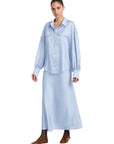 SATIN BLUE POLKA DOT FREZYA SHIRT