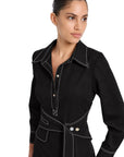 BELT DETAILED LONG SLEEVE DRESS