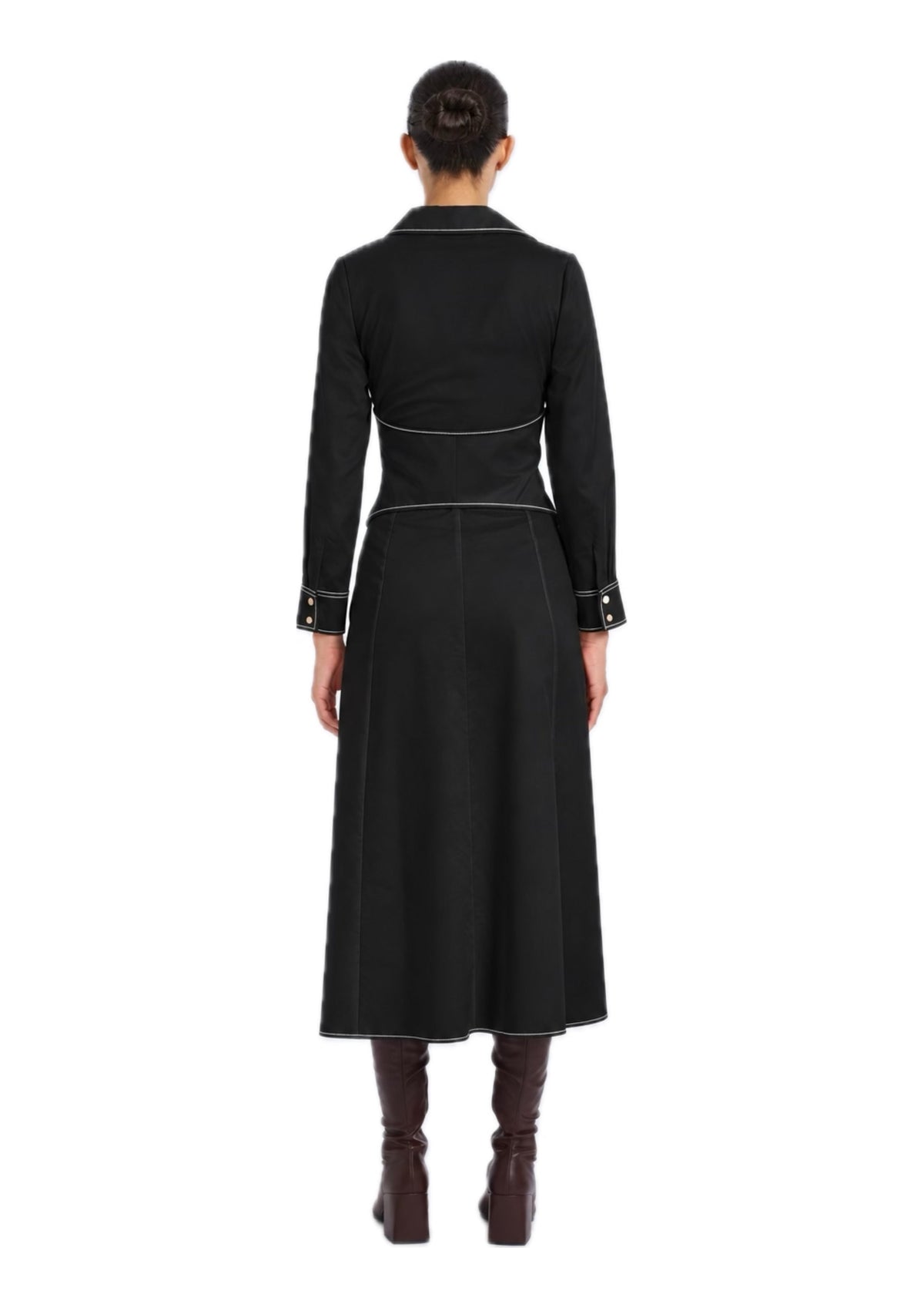 BELT DETAILED LONG SLEEVE DRESS