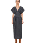 BALLOON-LIKE DRESS WITH FITTED WAIST