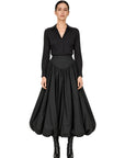 BLACK TAFFETA BALLOON SKIRT