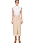 SCARF DETAILED BUTTER YELLOW SKIRT