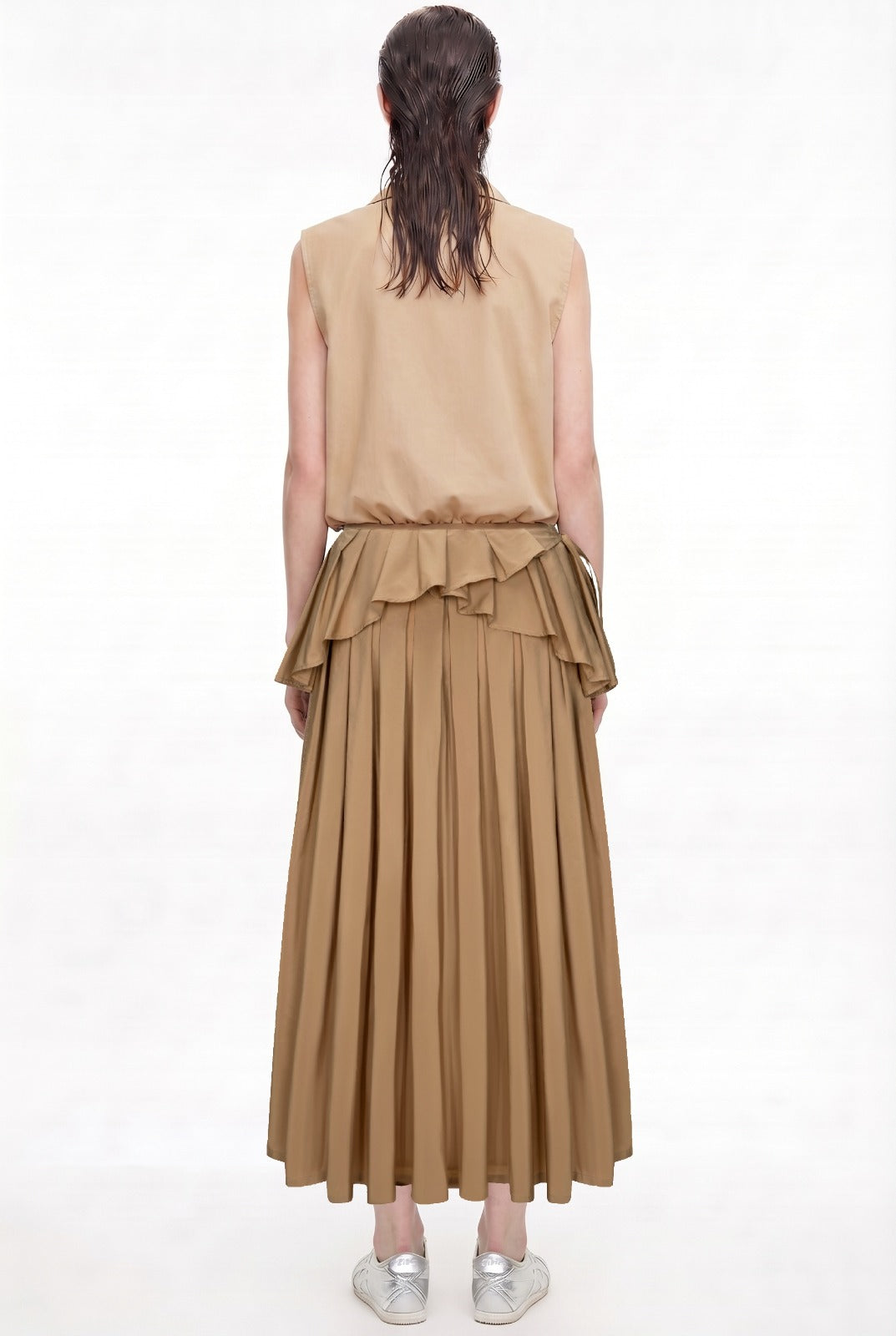 CAMEL SKIRT WITH PLEATS