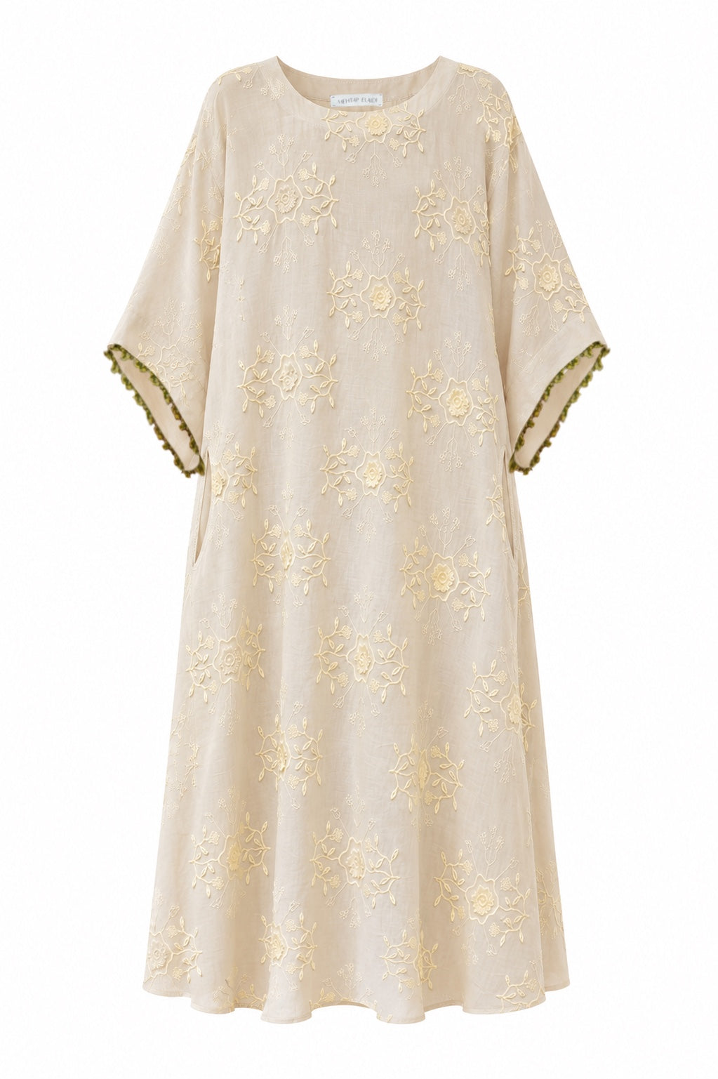 YELLOW EMBROIDERED CAFTAN
