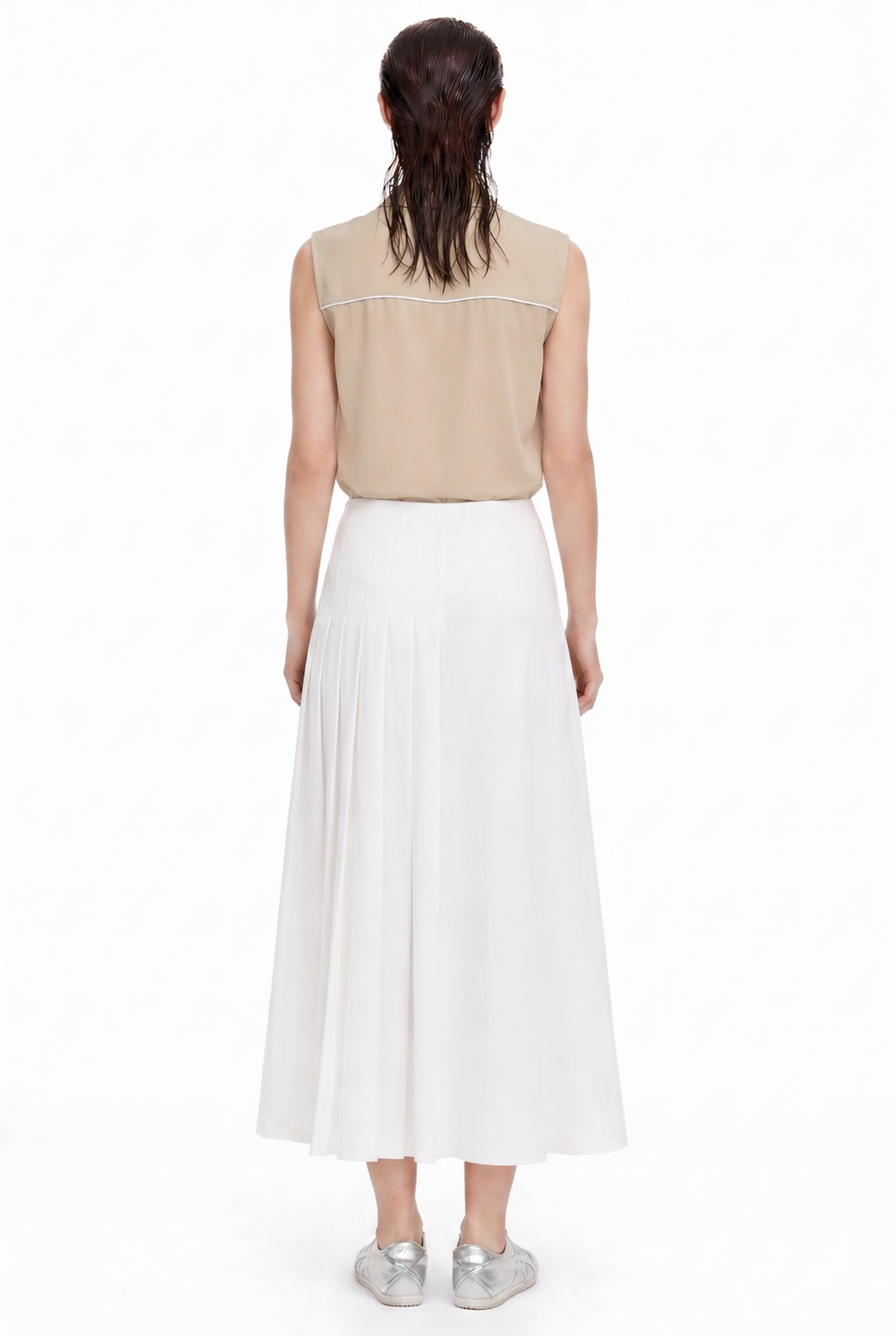 MIDI SKIRT WITH SIDE PLEATS