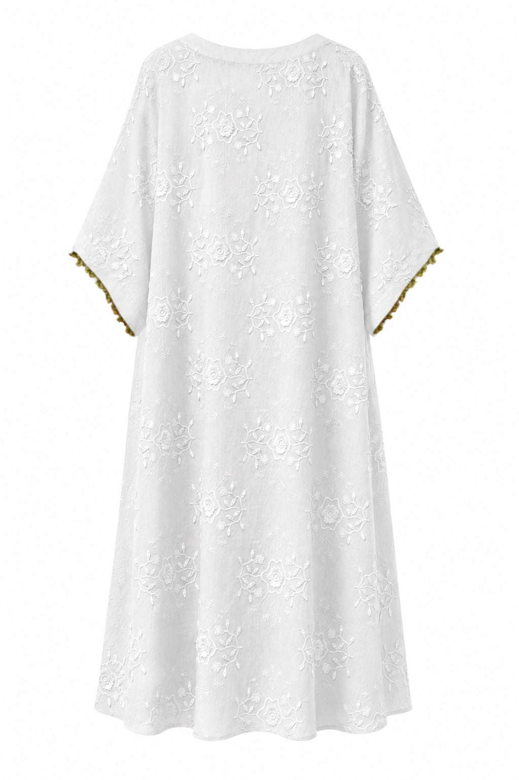 WHITE EMBROIDERED CAFTAN