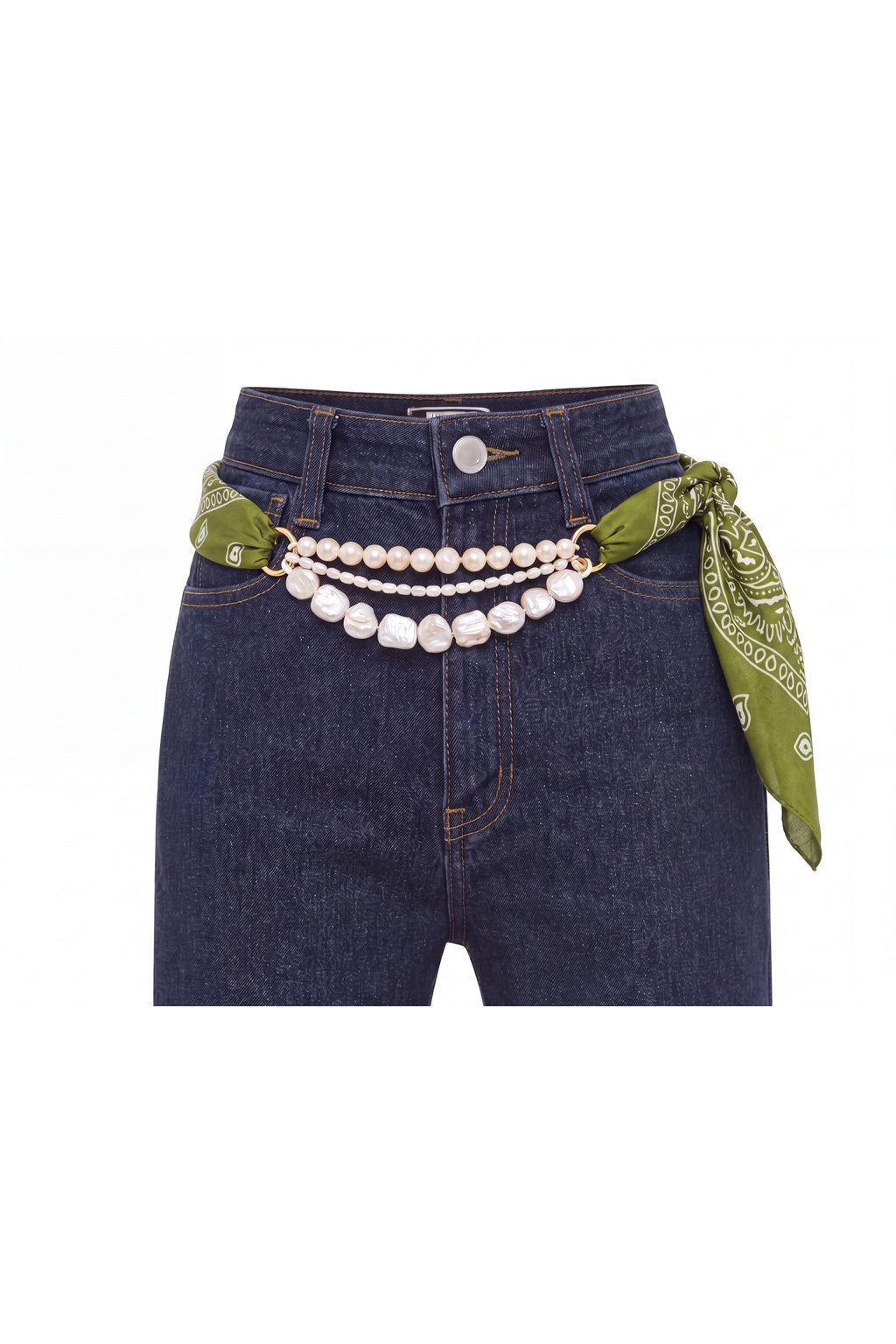 KHAKI  BANDANA PEARL BELT