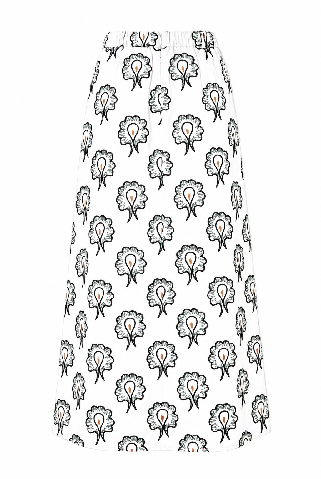 WHITE POPLIN SKIRT WITH EMBROIDERY